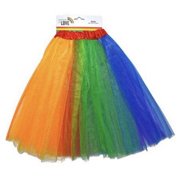 Festive Voice Pride Tutu Skirt One Size Fits Most LBGT Rainbow Elastic Wasit - Picture 2 of 2
